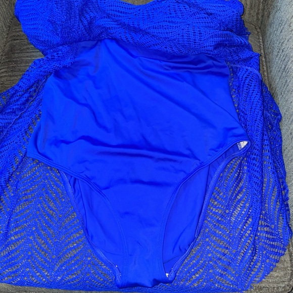 Royal blue one piece bathing suit - Picture 2 of 4